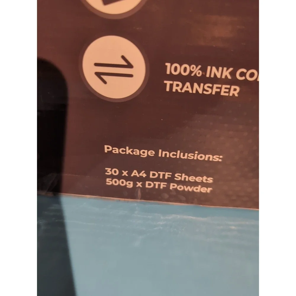 Dtf Transfer Film & Powder Bundle 30xa4‎ Dtf Sheets 500G Stf Powder 1 Bag